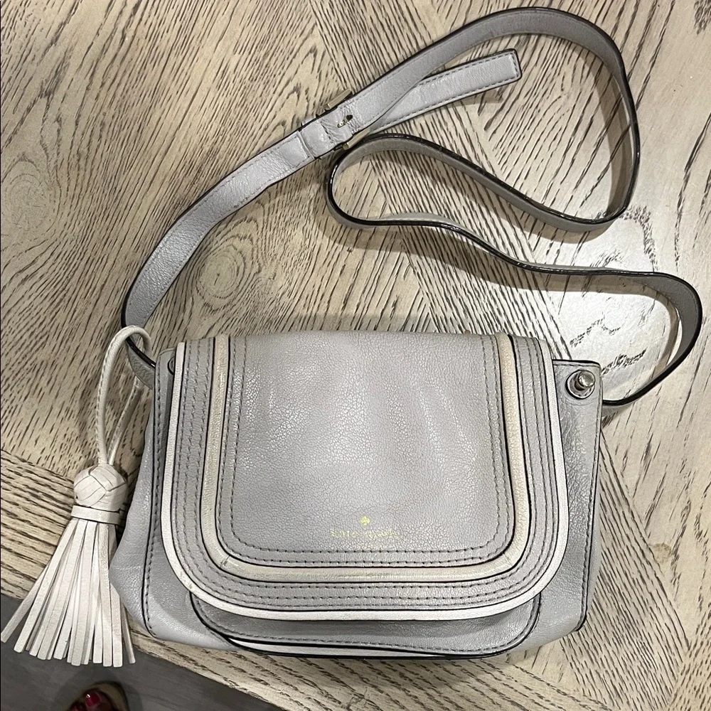 Kate Spade Light Gray Crossbody Bag with Tassel